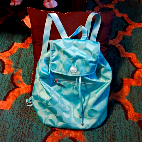Coach Blue Backpack - Picture 1 of 8